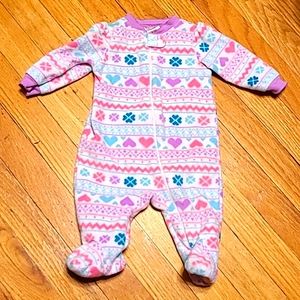 3 for $15 Baby girl 0-3 Mo fleece footed onesie